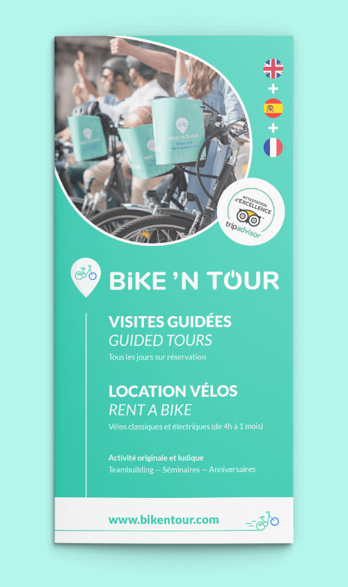 Couverture d'un leaflet pour Bike'n Tour.